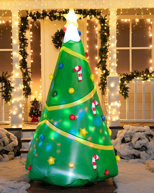 Tall Giant Green Christmas Tree Inflatable 2.4m (US PLUG)