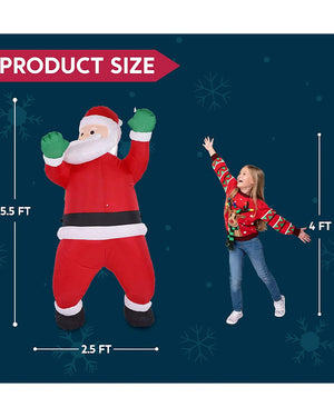 Tall Hanging Santa Christmas Inflatable 1.5m