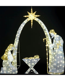Tall Nativity Scene with Star Twinkling Christmas Light Decoration 1.5m