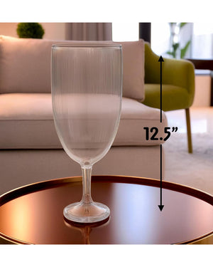 Tall Round Clear Plastic Pedestal Jar 31cm