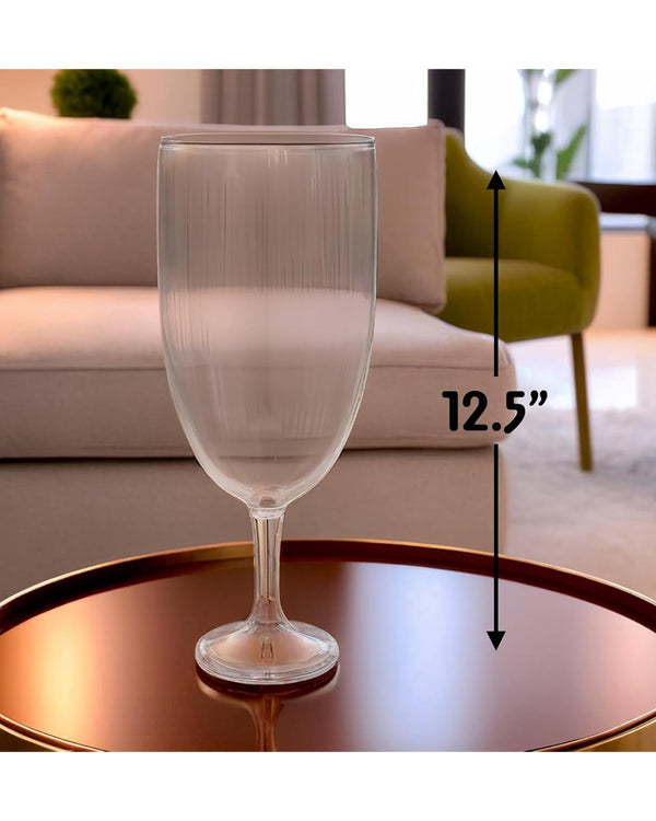 Tall Round Clear Plastic Pedestal Jar 31cm