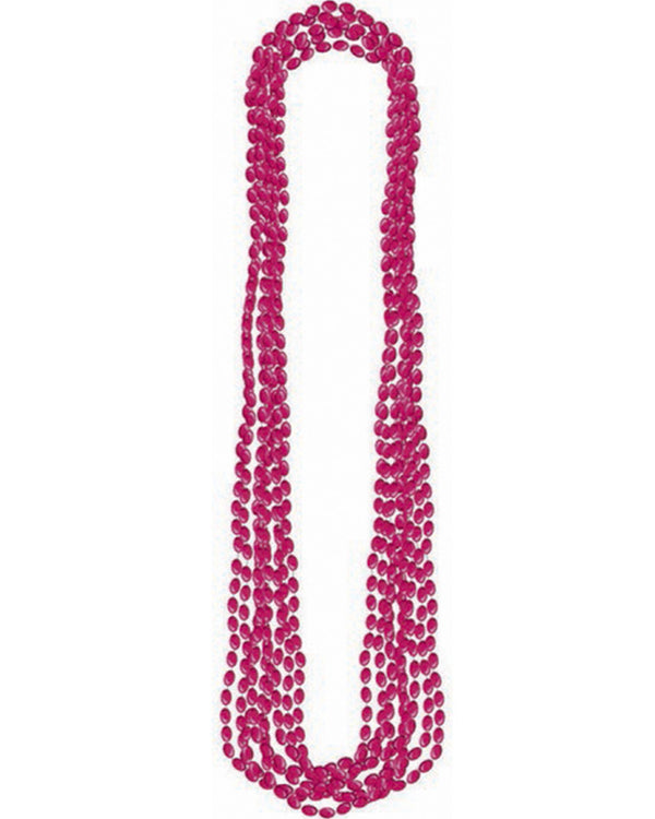 Team Spirit Metallic Necklace Burgundy Pack of 8