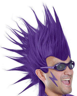 Team Spirit Purple Mohawk Wig