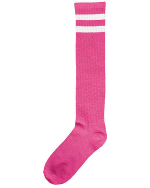Team Spirit Pink Striped Knee Socks