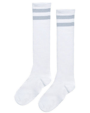 Team Spirit Silver Striped Knee Socks