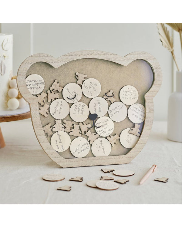 Teddy Bear Alternative Wooden Guest Book