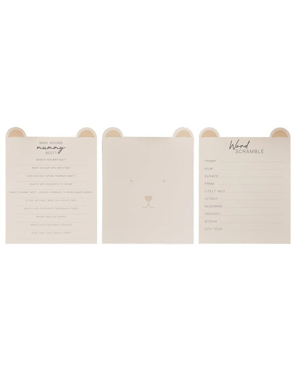 Teddy Bear Baby Shower Games Pack of 20