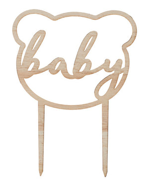 Teddy Bear Wooden Cake Topper