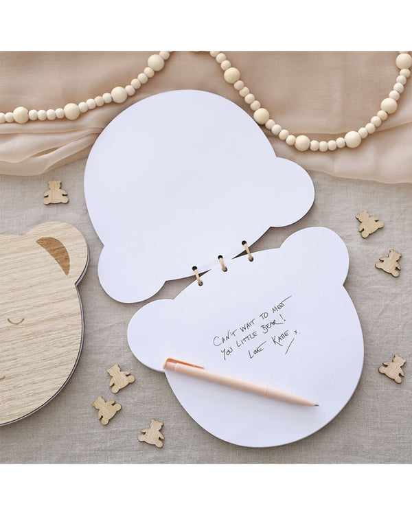 Teddy Bear Wooden Guest Book
