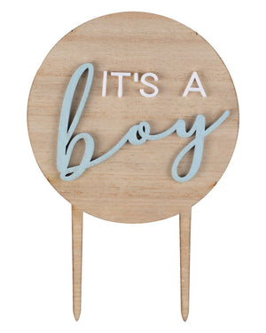 Teddy Bear Its a Boy Wooden Cake Topper