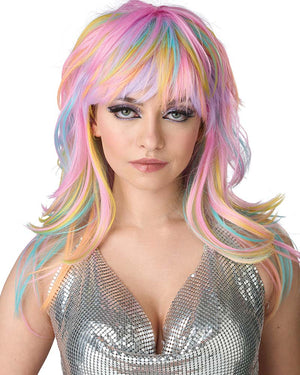80s Tempting Tresses Pastel Rainbow Wig