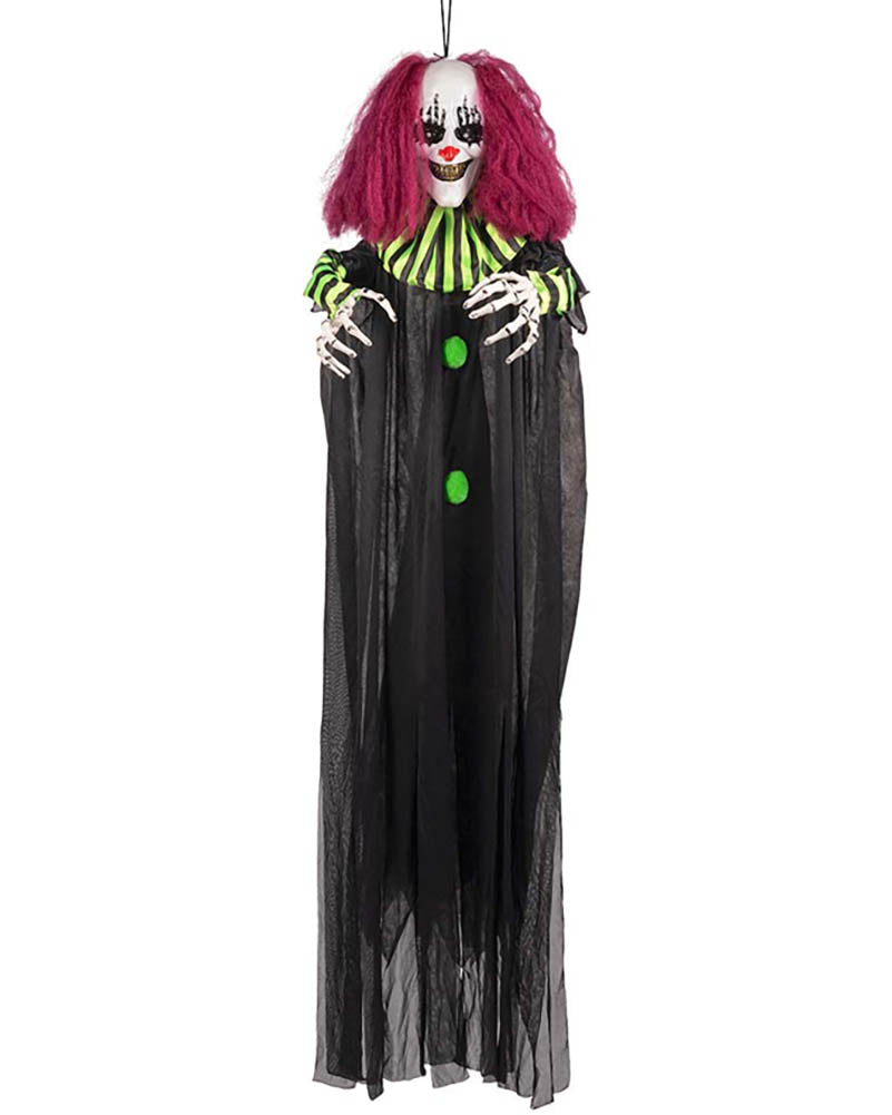 Terror Clown Animated Hanging Halloween Decoration 1.3m