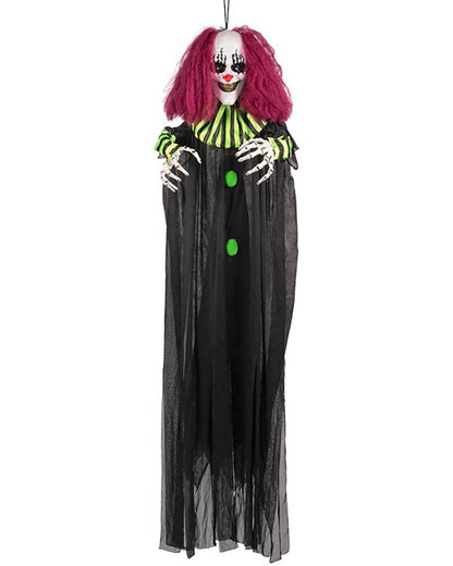 Terror Clown Animated Hanging Halloween Decoration 1.3m