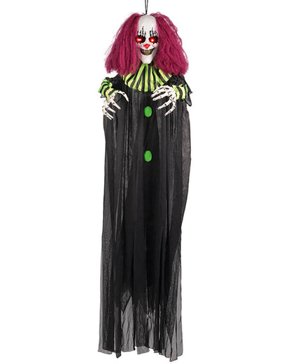 Terror Clown Animated Hanging Halloween Decoration 1.3m