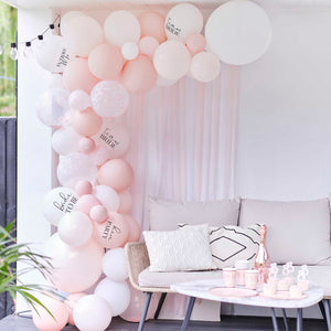 Future Mrs White, Pink & Confetti Hen Party Balloon Arch Kit