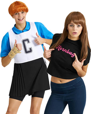 The Hornbag and Shazza Deluxe Wig Iron On and Netball Bib Kit