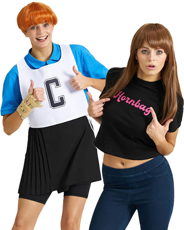 The Hornbag and Shazza Deluxe Wig Iron On and Netball Bib Kit