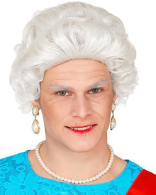 The Queen White Curly Wig