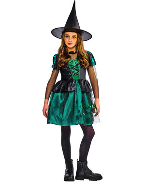 The Wizard Of Oz Wicked Witch Deluxe Girls Costume