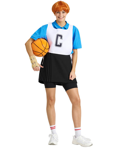 Shazza Deluxe Wig and Netball Bib Set