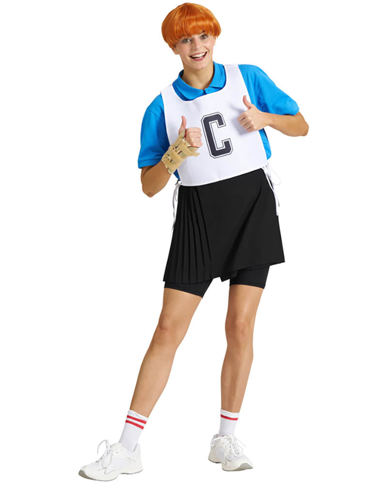 Shazza Deluxe Wig and Netball Bib Set