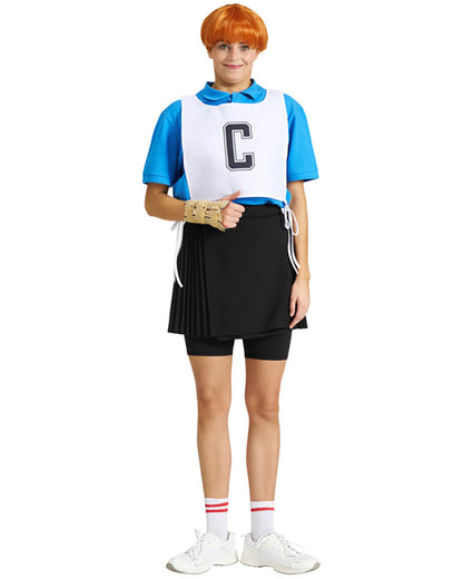 Shazza Deluxe Wig and Netball Bib Set