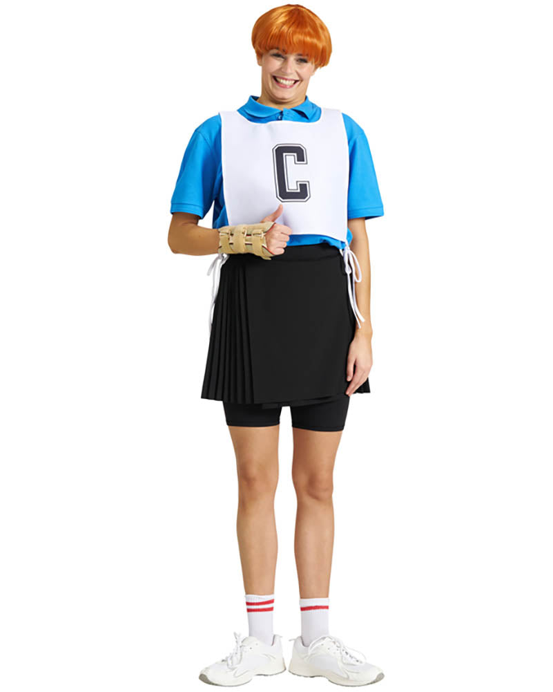 The Hornbag and Shazza Deluxe Wig Iron On and Netball Bib Kit
