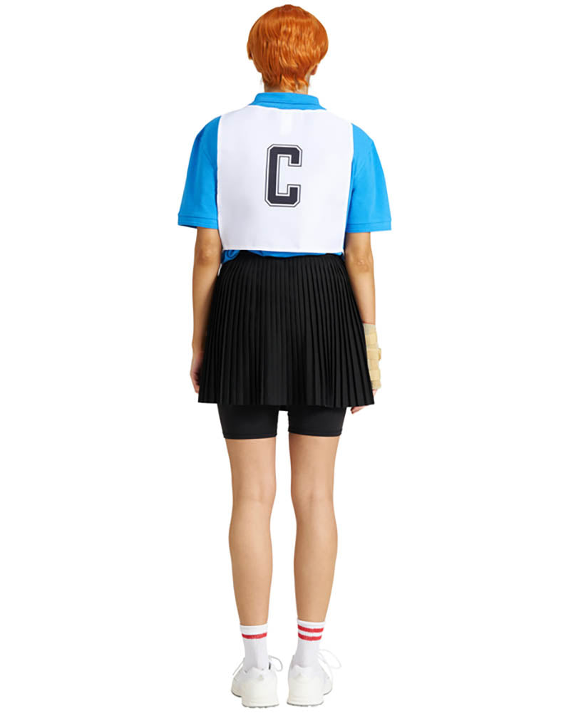 Shazza Deluxe Wig and Netball Bib Set