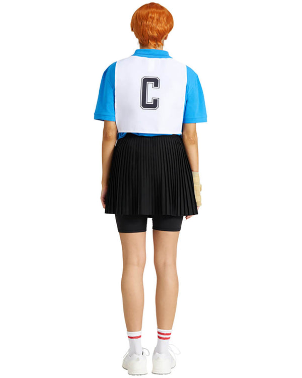 Shazza Deluxe Wig and Netball Bib Set