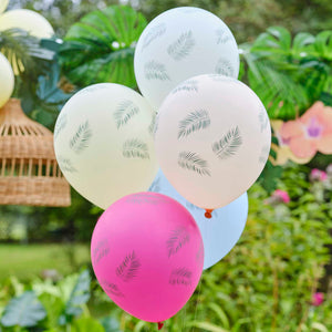 Tiki Tropics Palm Leaf Hawaiian Balloon Bundle Party Decorations