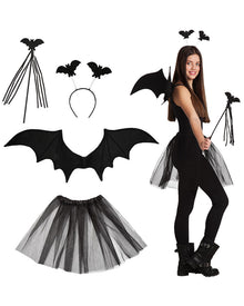 Bat Tiara Wand Wings and Tutu Kids Set For Halloween