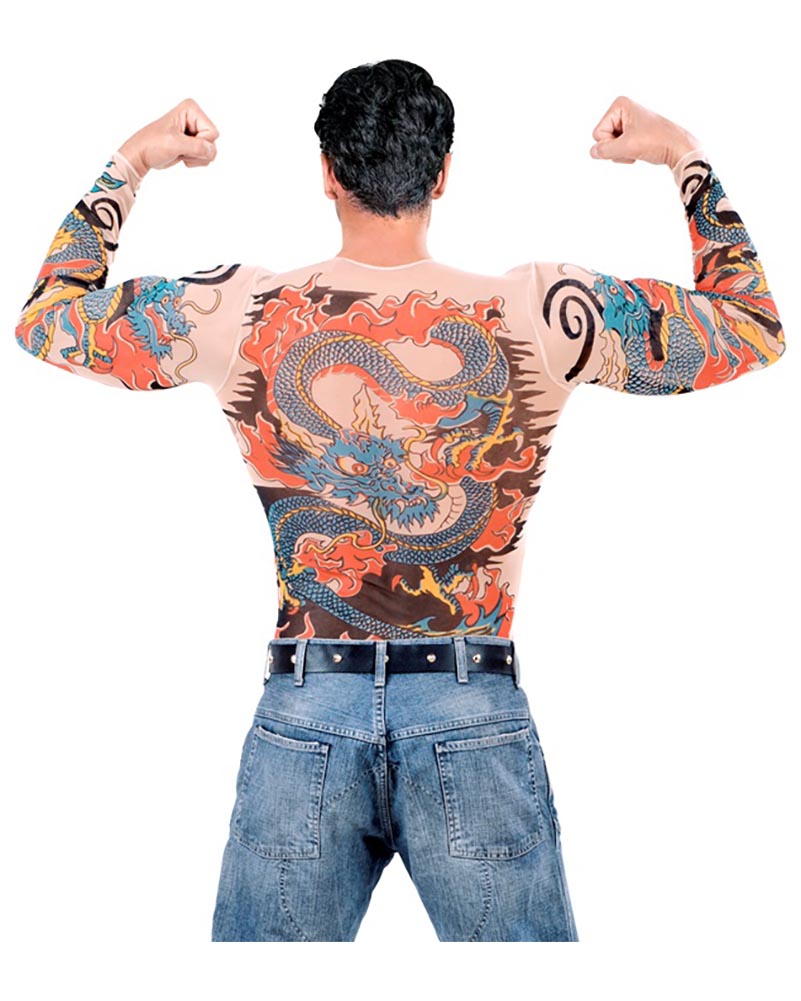 Tiger and Dragon Mens Full Body Tattoo Sleeve