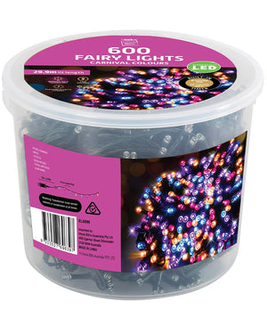 Timer Carnival 600 Piece LED Christmas Lights 29.9m