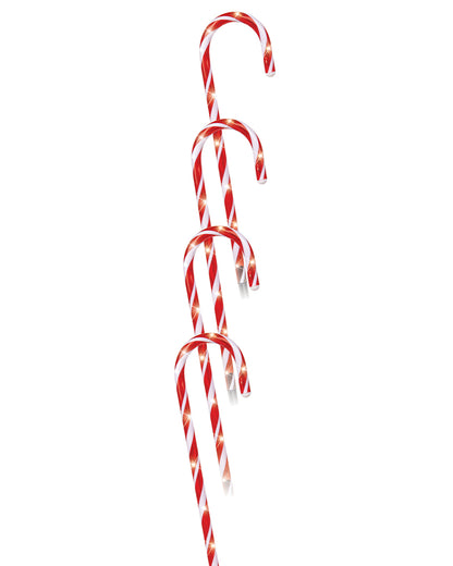 Timer Christmas LED Candy Cane Stakes 58cm Pack of 4