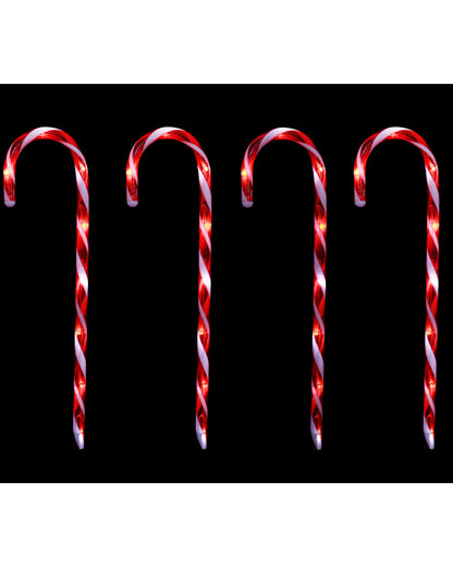 Timer Christmas LED Candy Cane Stakes 58cm Pack of 4