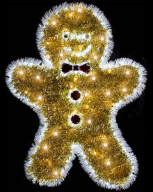 Tinsel Gingerbead Man Twinkling Ropelight 1m