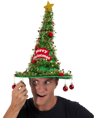 Christmas Tinsel Tree Swag Hat