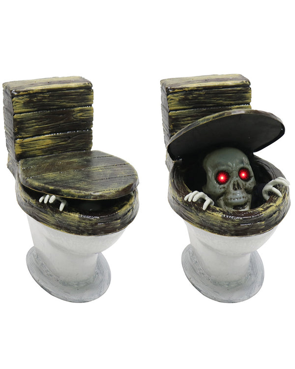 Toilet with Skull Animated Decoration 23cm