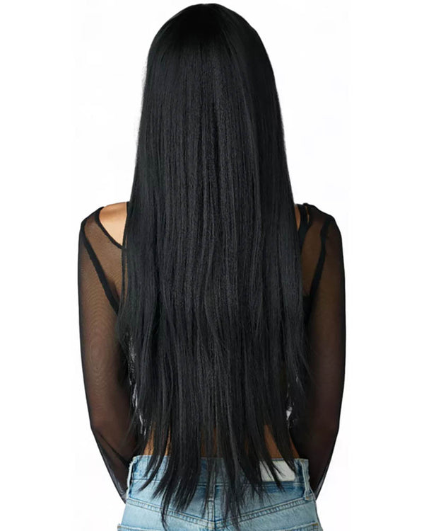 Trad Goth Long Black Wig with Micro Bangs