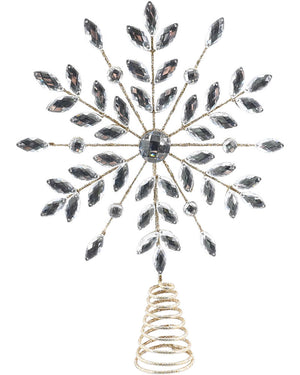 Crystal Snowflake Christmas Tree Topper 22cm