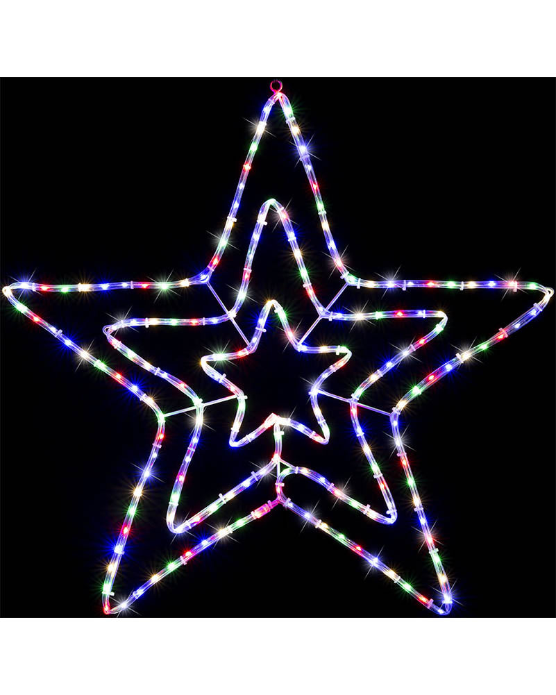 Triple Star Multicoloured Twinkling Ropelight 68cm