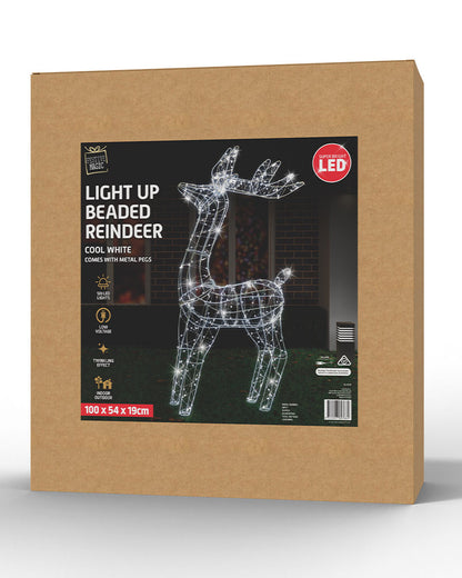 Twinkle Christmas LED Pearl Beads Stand Reindeer