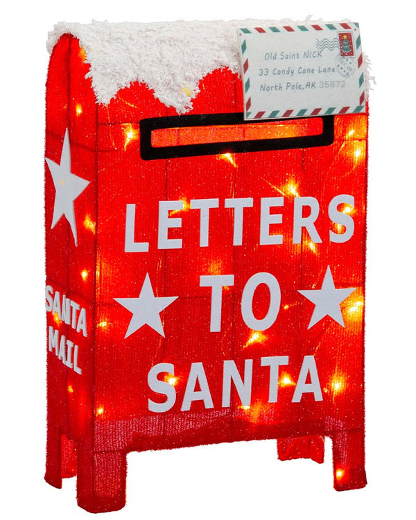 Twinkle Mesh Christmas LED Santa With Snow Letter Box