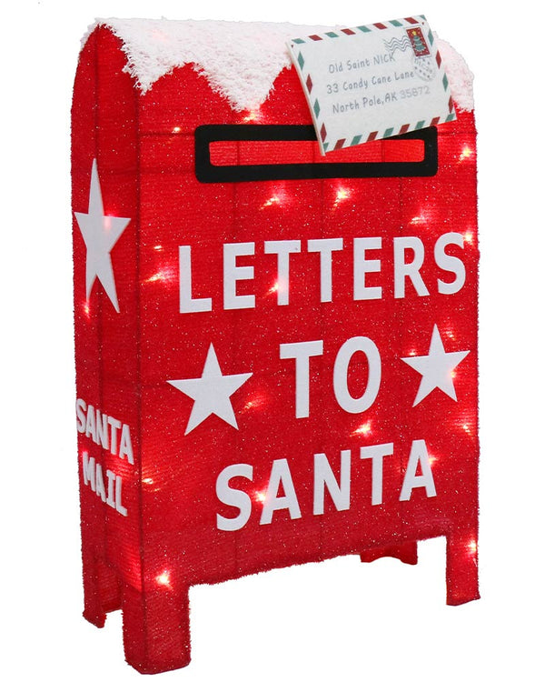 Twinkle Mesh Christmas LED Santa With Snow Letter Box