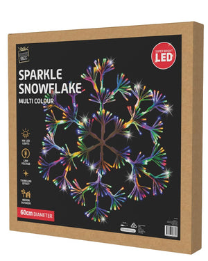 Twinkle Multicolour Christmas LED Sparkle Snowflake 60cm