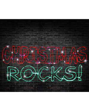 Twinkle Ropelight LED Christmas Rocks Sign
