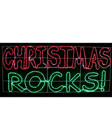 Twinkle Ropelight LED Christmas Rocks Sign
