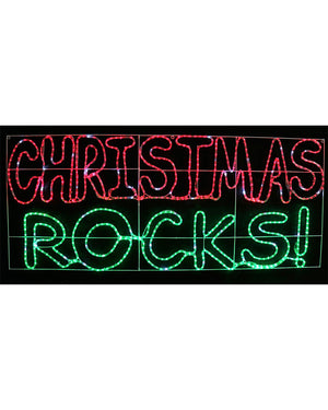 Twinkle Ropelight LED Christmas Rocks Sign