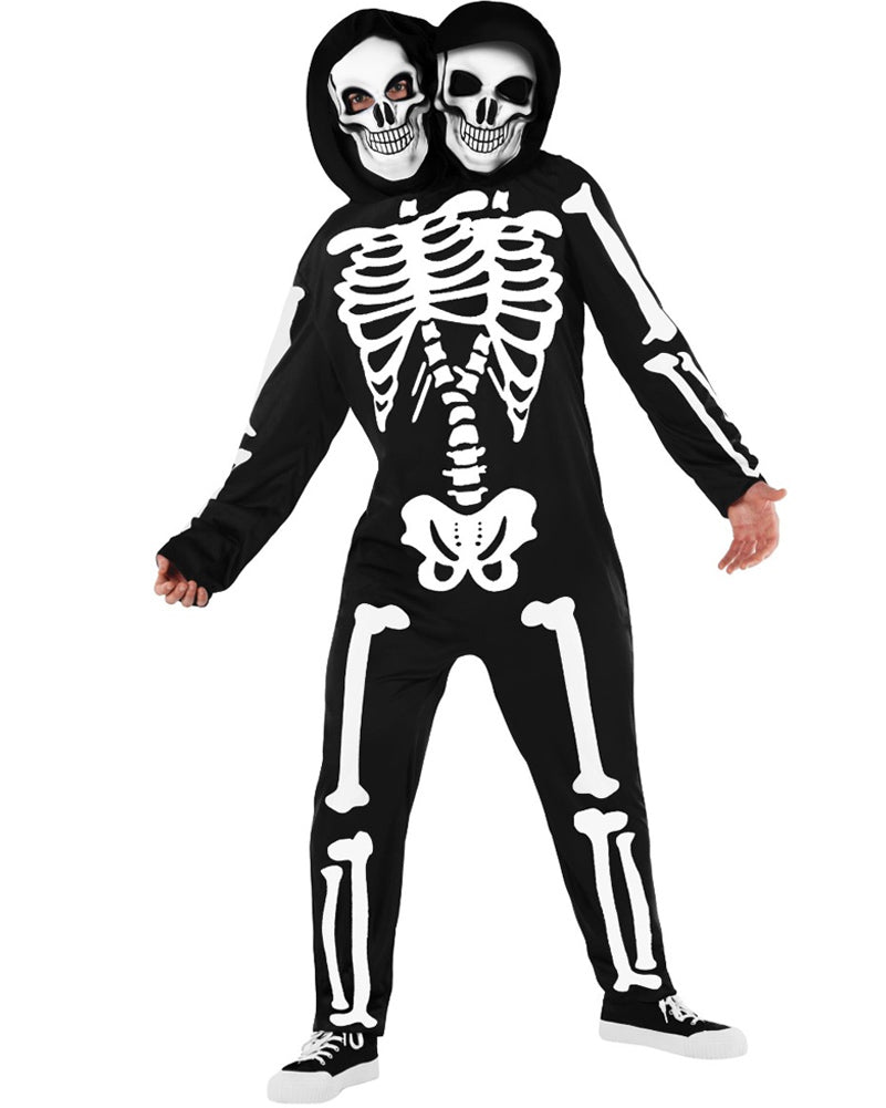 Two Headed Skeleton Mens Costume