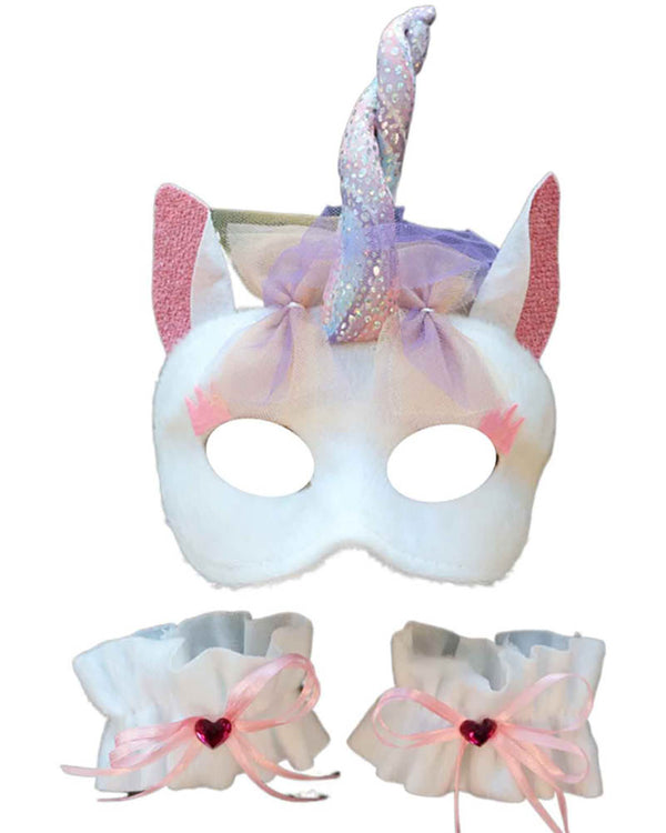 Unicorn Animal Mask and Wrist Cuffs Set